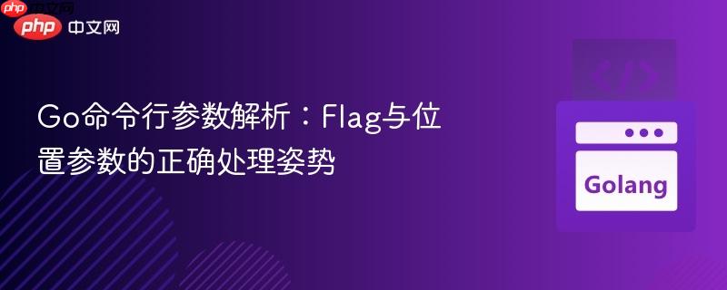 Go命令行参数解析：Flag与位置参数的正确处理姿势