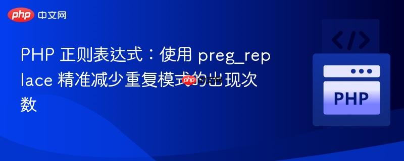 PHP 正则表达式：使用 preg_replace 精准减少重复模式的出现次数