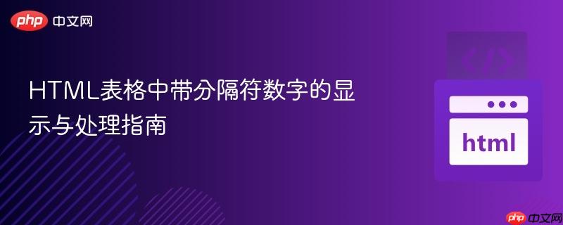 HTML表格中带分隔符数字的显示与处理指南