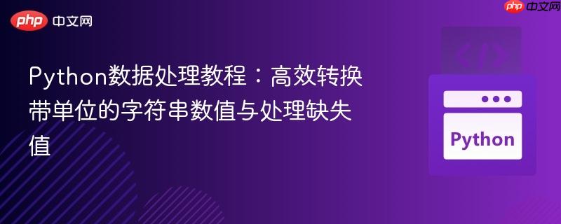 Python数据处理教程：高效转换带单位的字符串数值与处理缺失值
