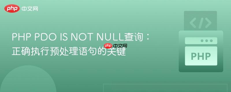 PHP PDO IS NOT NULL查询：正确执行预处理语句的关键