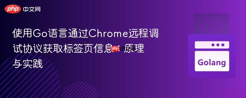 使用Go语言通过Chrome远程调试协议获取标签页信息：原理与实践