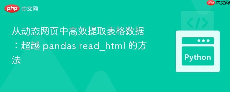 从动态网页中高效提取表格数据：超越 pandas read_html 的方法