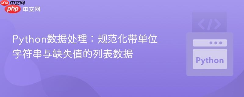 Python数据处理：规范化带单位字符串与缺失值的列表数据