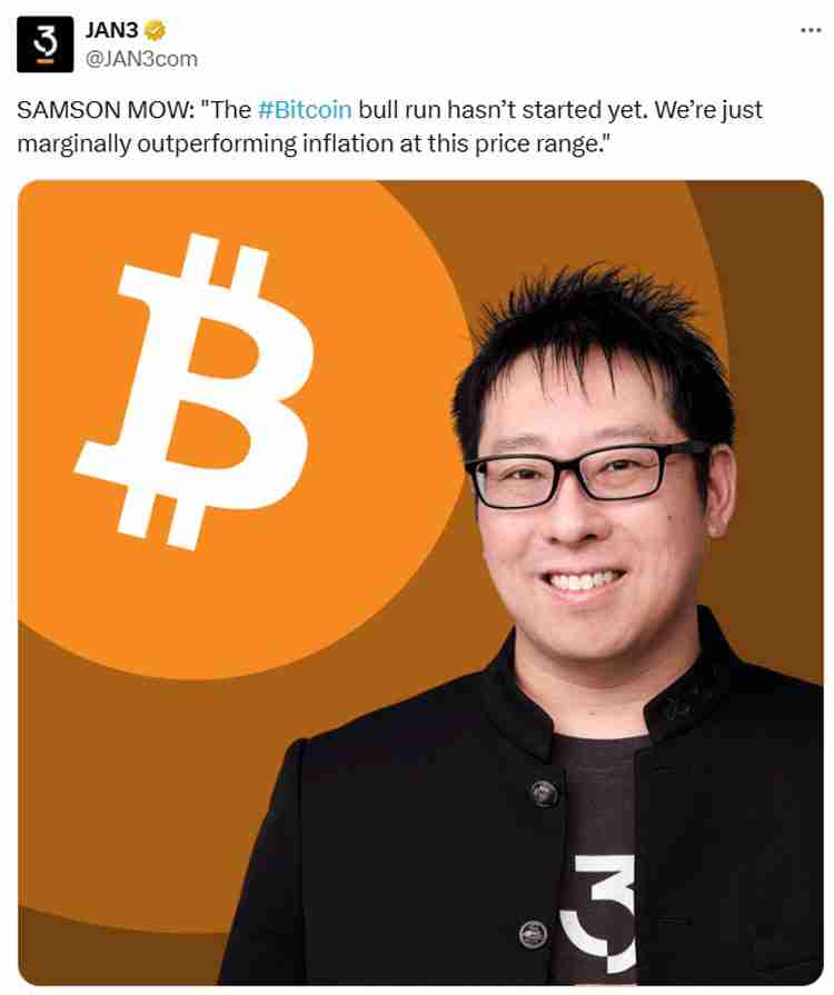 Samson Mow最新观点：比特币（BTC）牛市尚未开始