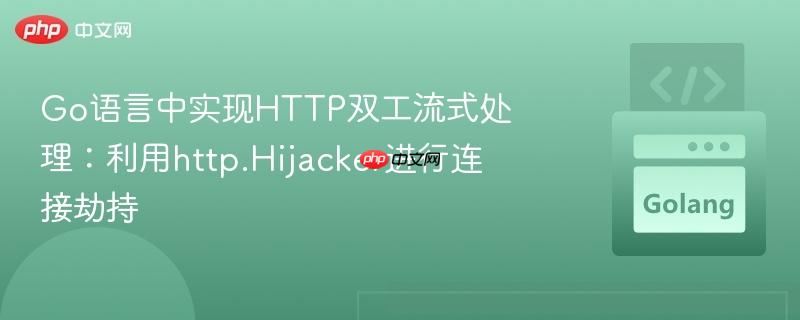 Go语言中实现HTTP双工流式处理：利用http.Hijacker进行连接劫持