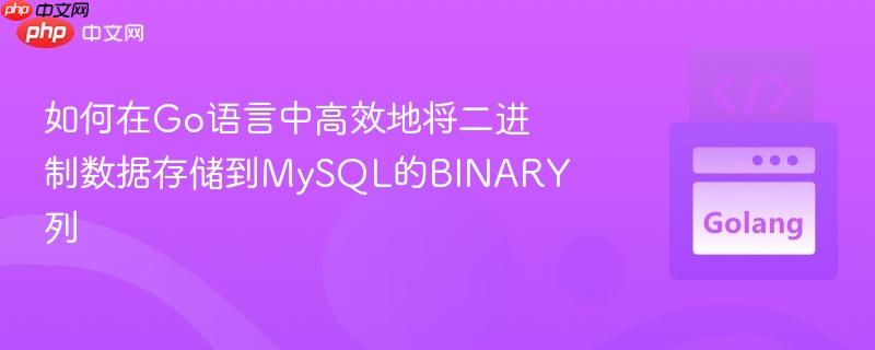 如何在Go语言中高效地将二进制数据存储到MySQL的BINARY列