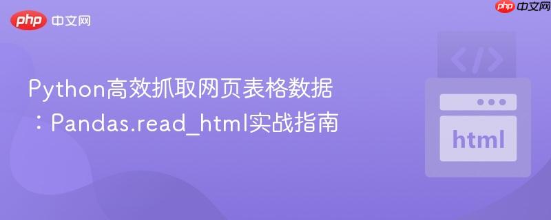 Python高效抓取网页表格数据：Pandas.read_html实战指南