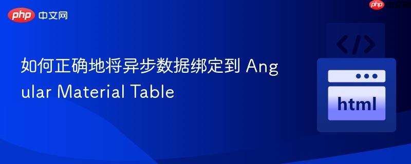 如何正确地将异步数据绑定到 Angular Material Table