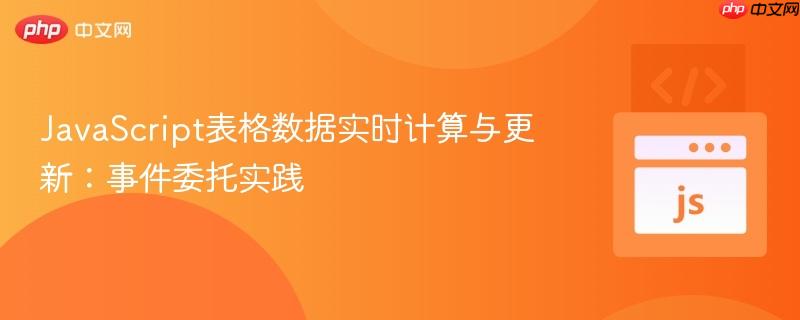 JavaScript表格数据实时计算与更新：事件委托实践