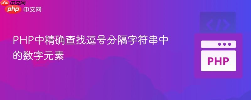 PHP中精确查找逗号分隔字符串中的数字元素
