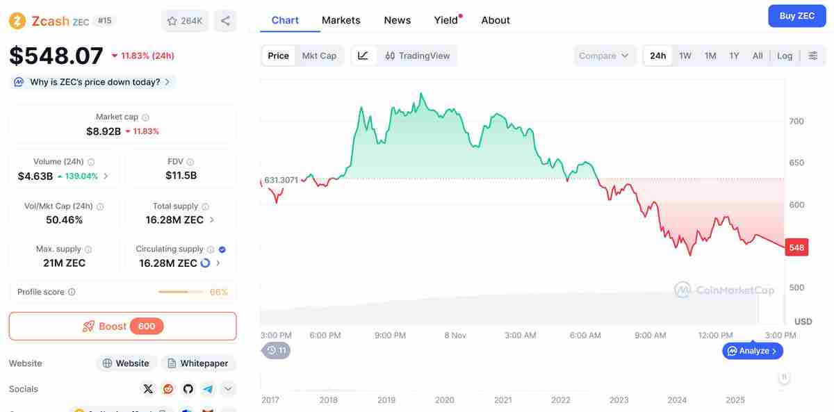 Arthur Hayes 表示，Zcash已成为其家族办公室继比特币（BTC）之后的第二大持有资产