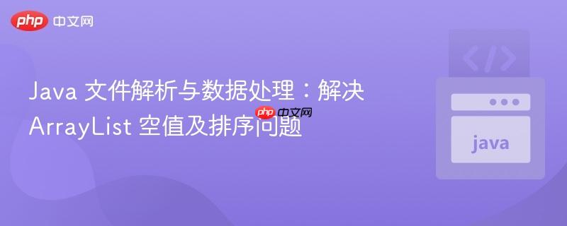Java 文件解析与数据处理：解决 ArrayList 空值及排序问题