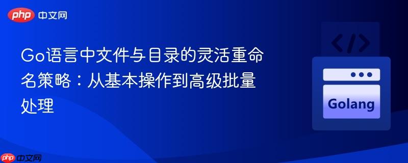 Go语言中文件与目录的灵活重命名策略：从基本操作到高级批量处理