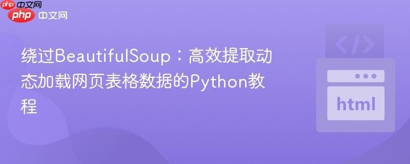 绕过BeautifulSoup：高效提取动态加载网页表格数据的Python教程