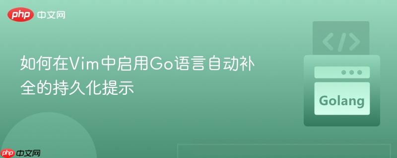 如何在Vim中启用Go语言自动补全的持久化提示