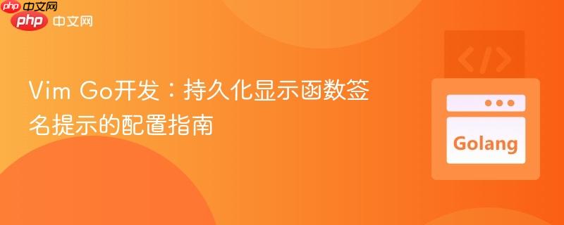 Vim Go开发：持久化显示函数签名提示的配置指南