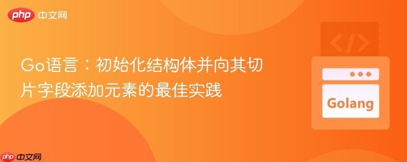 Go语言：初始化结构体并向其切片字段添加元素的最佳实践