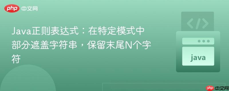 Java正则表达式：在特定模式中部分遮盖字符串，保留末尾N个字符