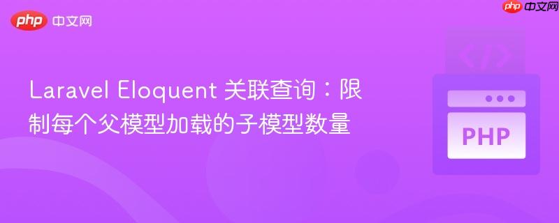 Laravel Eloquent 关联查询：限制每个父模型加载的子模型数量