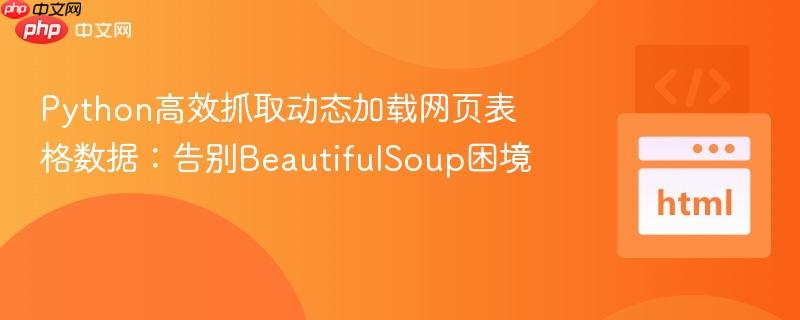 Python高效抓取动态加载网页表格数据：告别BeautifulSoup困境