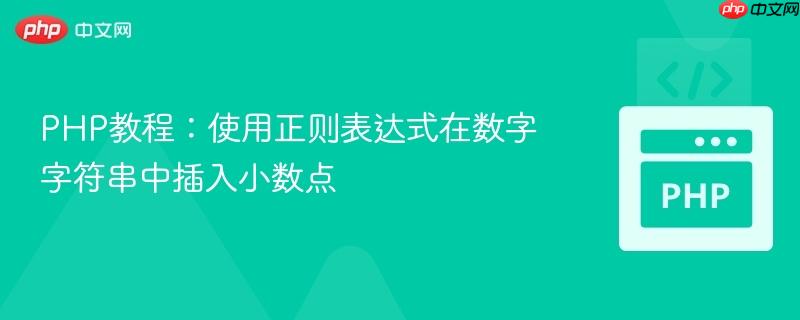 PHP教程：使用正则表达式在数字字符串中插入小数点