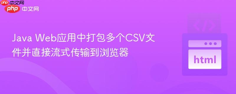Java Web应用中打包多个CSV文件并直接流式传输到浏览器
