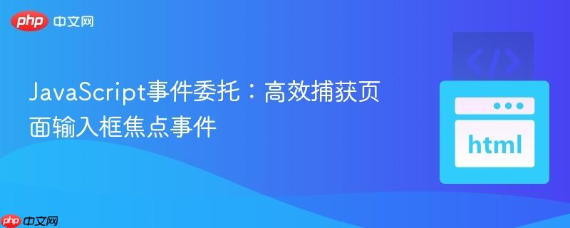 JavaScript事件委托：高效捕获页面输入框焦点事件