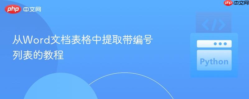 从Word文档表格中提取带编号列表的教程