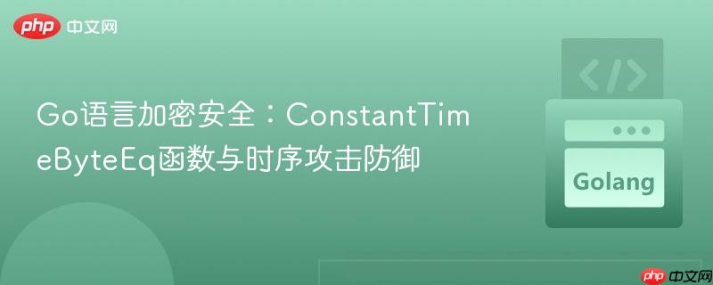 Go语言加密安全：ConstantTimeByteEq函数与时序攻击防御