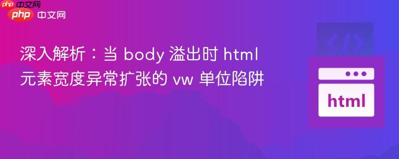 深入解析：当 body 溢出时 html 元素宽度异常扩张的 vw 单位陷阱