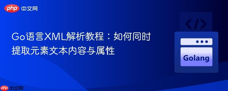 Go语言XML解析教程：如何同时提取元素文本内容与属性