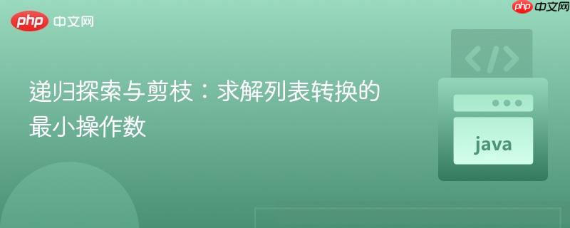 递归探索与剪枝：求解列表转换的最小操作数