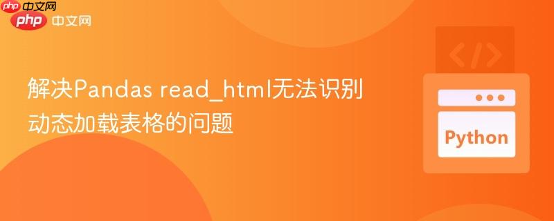 解决Pandas read_html无法识别动态加载表格的问题