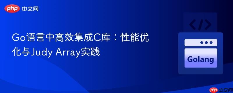 Go语言中高效集成C库：性能优化与Judy Array实践