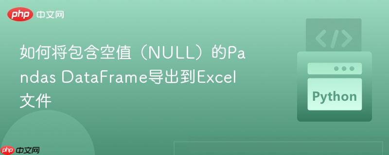 如何将包含空值（NULL）的Pandas DataFrame导出到Excel文件