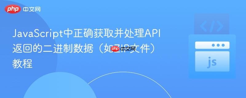 JavaScript中正确获取并处理API返回的二进制数据（如ZIP文件）教程