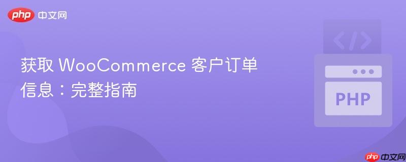 获取 woocommerce 客户订单信息：完整指南