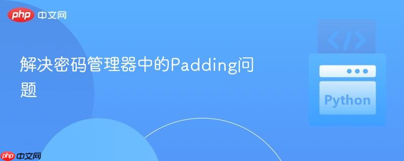 解决密码管理器中的Padding问题