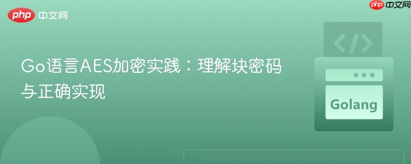 Go语言AES加密实践：理解块密码与正确实现