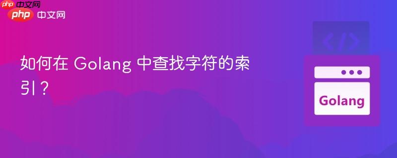 如何在 Golang 中查找字符的索引？