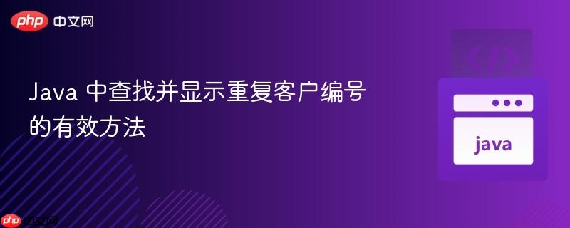 Java 中查找并显示重复客户编号的有效方法