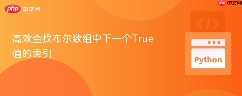 高效查找布尔数组中下一个True值的索引