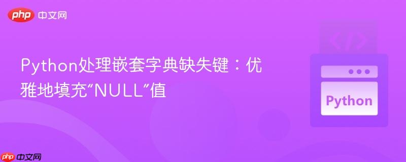 Python处理嵌套字典缺失键：优雅地填充“NULL”值