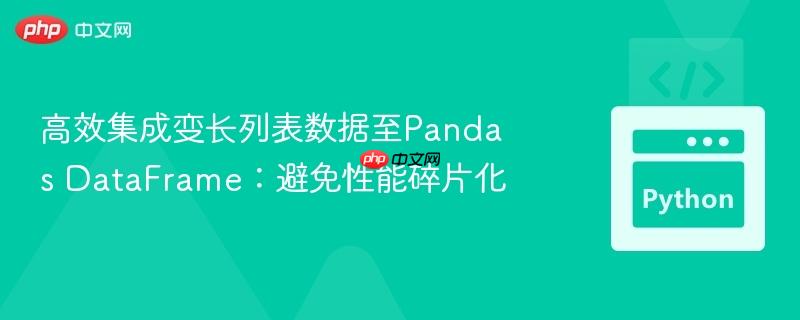 高效集成变长列表数据至Pandas DataFrame：避免性能碎片化