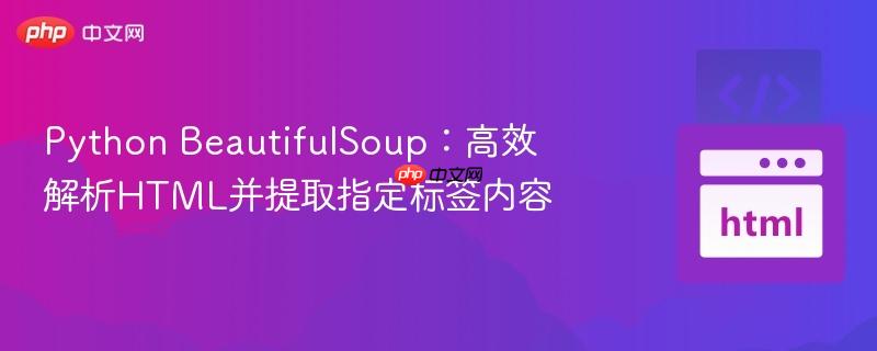 Python BeautifulSoup：高效解析HTML并提取指定标签内容