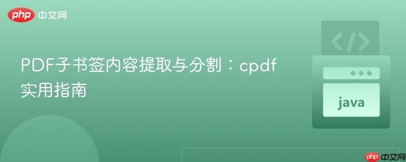 PDF子书签内容提取与分割：cpdf实用指南
