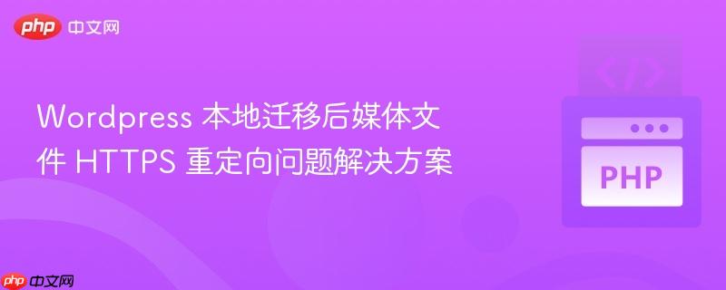 wordpress 本地迁移后媒体文件 https 重定向问题解决方案