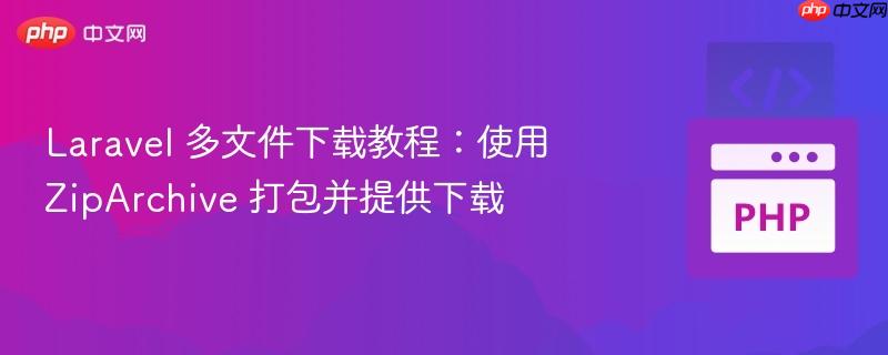 Laravel 多文件下载教程：使用 ZipArchive 打包并提供下载