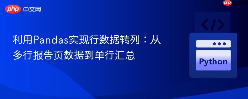 利用Pandas实现行数据转列：从多行报告页数据到单行汇总